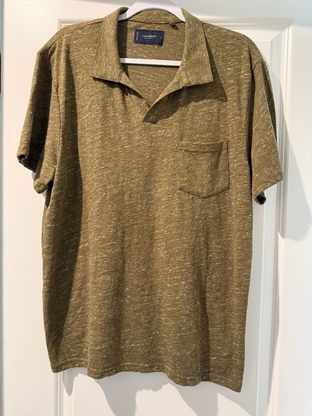 Lucky Brand Olive Green Men’s Polo with Chest Pocket